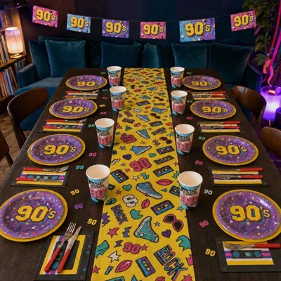 Produktbild von 90er Jahre Party Deko Set Partyset 90s Dekoration Mottoparty