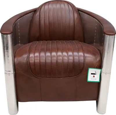 Produktbild von Ledersessel Sessel Aviator Clubsessel Art Deco Cocktailsessel Fernsehsessel