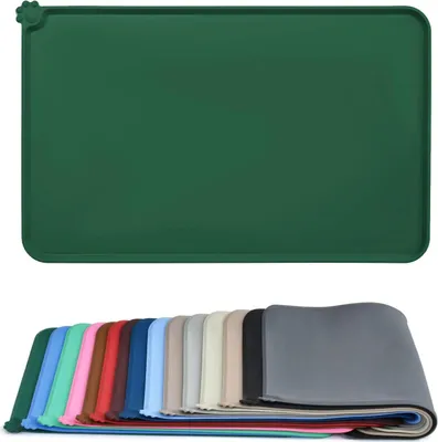 Productafbeelding van Silicone Waterdichte Hond Kat Voer Mat, Antislip, 47x30 cm, Gemakkelijk Schoon te Maken, voor Binnen en Buiten