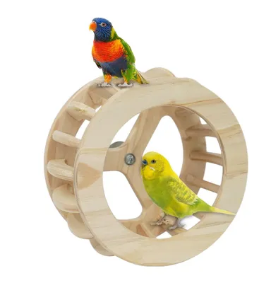 Produktbild von Interaktiver Vogelkäfig – Holzpuzzle – Sitzstangen – Für Wellensittiche/Conuren – Langlebig – Fördert die Aktivität – Vogelständer