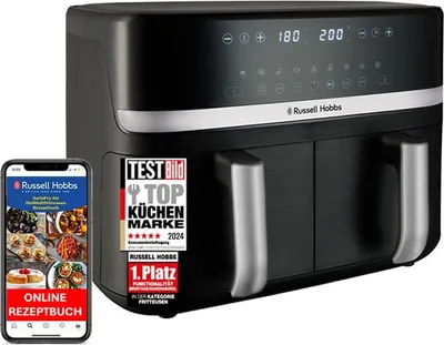 Produktbild von Russell Hobbs Heißluftfritteuse, Satisfry 9 L, 2 Kammern, Rapid Air Fryer