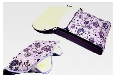 Produktbild von KOMBI-ANGEBOT Muff/Handwärmer und universaler Winterfußsack (108cm) aus Wolle im Eulendesign