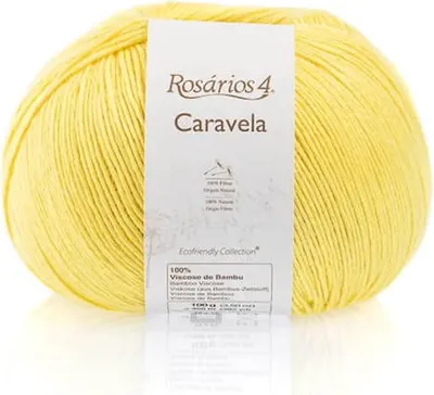 Produktbild von Rosarios 4 Caravela Bambus-Viskosegarn, Abobora/Lemoniada, 100g, 350m, Antibakteriell, Atmungsaktiv