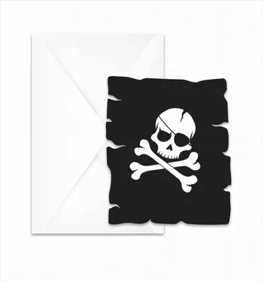 Produktbild von Piraten Party Totenkopf 6 Einladungskarten