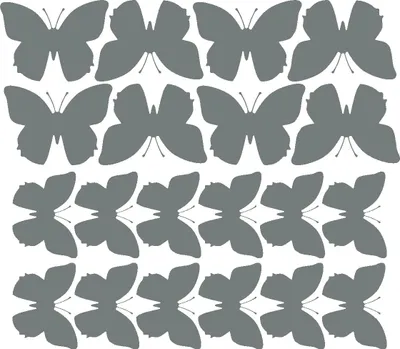 Image de Autocollants muraux papillons, grands autocollants, 20 pièces, gris brillant
