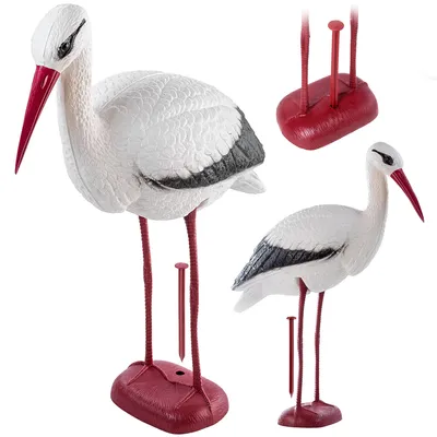 Immagine prodotto di KADAX figura da giardino figura decorativa cicogna in piedi per il giardino grande XXL