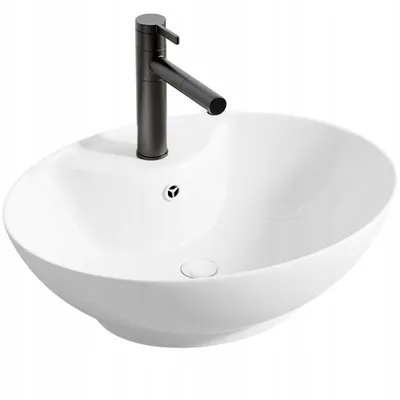 Produktbild von Ovales Aufsatzwaschbecken aus Keramik, weiß
