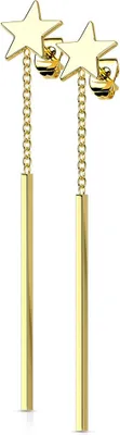 Produktbild von Lange Stab Ohrringe Stern Gold