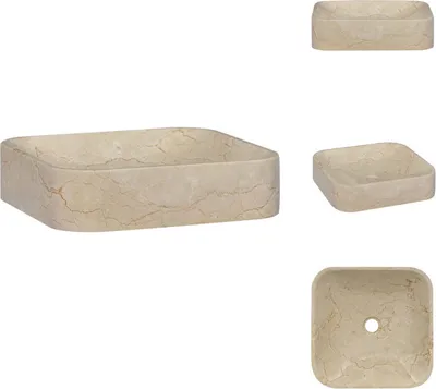 Immagine prodotto di vidaXL Lavabo crema 40x40x10 cm in marmo - Lavabo bagno