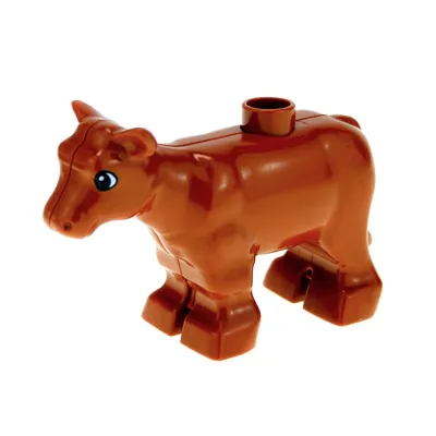 Produktbild von 1x Lego Duplo Tier Kuh Kalb dunkel orange braun Bauernhof 4112124 6679c01pb02