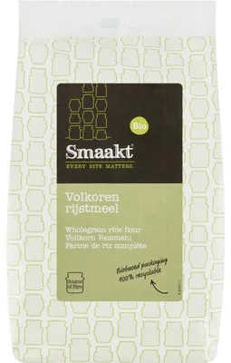 Produktbild von Smaakt Rijstmehl 400g – Glutenfreies, 100% biologisches Reismehl zum Backen & Kochen