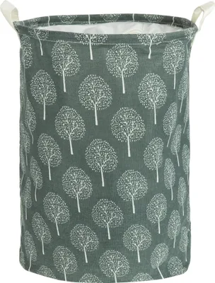 Immagine prodotto di QUVIO Cesto da bucato con manici - Smistamento del bucato - Scatola per il bucato - Motivo ad albero - Antracite - 43 L
