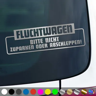 Produktbild von PantherPixel Fluchtwagen Aufkleber Bitte Nicht Zuparken Abschleppen Sticker Auto Geschenkidee Farbe Silber