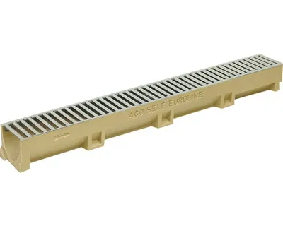 Obrázek produktu pro Žlab odvodňovací polymerbetonový ACO Euroline s litinovým roštem B125kN, délka 1000 mm