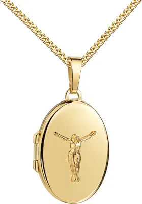 Produktbild von Foto Medaillon für 2 Bilder 333 Gold Bild Amulett zum Öffnen. Mit Kette 60 cm