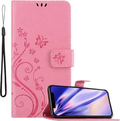 Produktbild von Cadorabo Hülle für Apple iPhone 12 MINI Schutz Hülle in Rosa Schutzhülle Handy Hülle Etui Case Blumen Flower