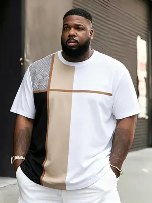 Produktbild von Men's Plus Size T-Shirt - Breathable Short Sleeve Crew Neck Casual & Athletic Wear Suitable for All Ages, Teen to Men, Machine Washable Round Neck Pullover for Daily Wear, Outdoor, Gym, and Lifestyle, PLUS SIZE, 5XL