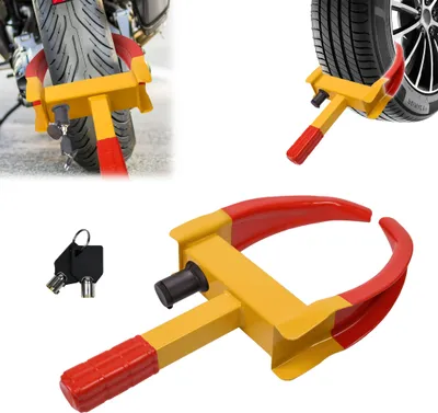 Obrázek produktu pro XINZI Univerzální objímka kola proti krádeži - Vysokopevnostní ocel, šířka pneumatiky 19-30 cm, 9 zajišťovacích bodů, potah z PVC pro auto/motocykl