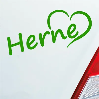 Produktbild von Auto Aufkleber Herne Herz Stadt City Liebe Love Heimat 18x8 cm Hellgrün Sticker Heckscheibenaufkleber