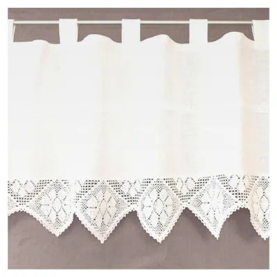 Produktbild von Häkelgardine in Weiß, Landhaus Scheibengardine HxB 60x150 cm mit Häkelspitze