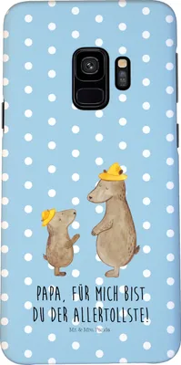 Produktbild von Mr. & Mrs. Panda Samsung Galaxy S9 Handyhülle Bären mit Hut - Blau Pastell - Geschenk, Vatertag, Hülle, Handy Schutzhülle, Kinder, Handycover, Cover, Muttertag, Family