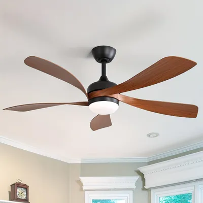 Productafbeelding van Plafondventilator - Ventilator Plafond - Plafondlamp Ventilator - Ventilator Lamp - Plafonniere - 132 cm