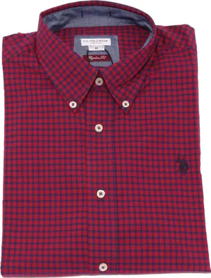 Zdjęcie produktu dla 3752K camicia uomo U.S. POLO ASSN. REGULAR FIT niebieska/czerwona koszula bawełniana mężczyzna