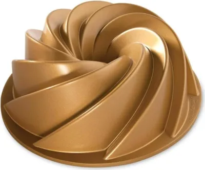 Produktbild von Edelstahl-Backform für Kuchen und Gugelhupf, goldfarben, hochwertig