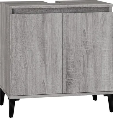 Image de vidaXL Armoire sous lavabo Gris Sonoma 58x33x60 cm Bois composite