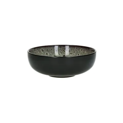 Produktbild von Pomax Mirha Jasper Schale aus Steinzeug, Schwarz/Weiß, Ø 16,3 x H 6 cm