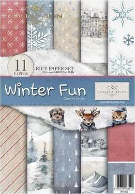 Produktbild von Reispapier-Set A4 für Decoupage – RP065 Winter Fun – ITD Collection