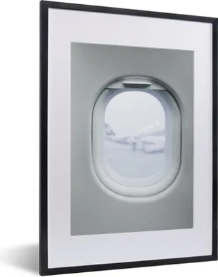 Produktbild von MuchoWow® MuchoWow® Gerahmtes Poster Blick aus dem Flugzeugfenster 30x40 cm - Poster mit zchwarzem Bilderrahmen - Wandposter Schlafzimmer