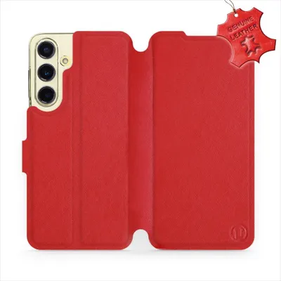 Zdjęcie produktu dla Skórzane etui na telefon Galaxy S24 FE, Mobiwear Leather, czerwone