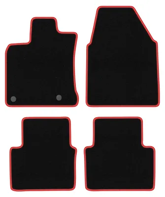 Image de Tapis de sol en moquette pour Nissan Qashqai I J10 (szeroki) 2007-2013 (crossover) – jeu 4 pièces, noir/rouge, sur mesure – Wielganizator CARLUX