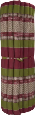 Produktbild von Fine Asianliving Thaimatte Rollbar Kapokfüllung 200x100x4.5cm Burgundergrün Thai Kissen Meditation Matte Matratze Kapok 301-C09