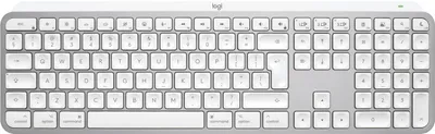 Zdjęcie produktu dla Logitech Master MX Keys S for Mac, Bezprzewodowy, RF Wireless + Bluetooth, Przełącznik nożycowy, QWERTY, LED, Aluminium, Biały