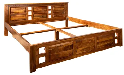Immagine prodotto di MASSIVMOEBEL24 | OXFORD #0253 Letto matrimoniale in legno di acacia - laccato / miele 180x200
