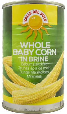 Produktbild von Valle del Sole Baby Mais 400g – Zarte Babymaiskolben für Salate & Snacks