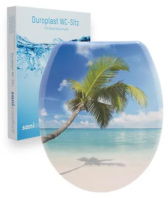 Produktbild von sanicomfort WC-Sitz, Duroplast, mit Absenkautomatik, Toilettensitz passend für alle handelsüblichen WC-Becken (Palm)