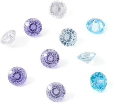 Productafbeelding van Zirkoniumstenen, set van 10 - Facetsten en cabochonsten - 4 mm - Gemengde kleuren - voor sieradenproductie - Kristal