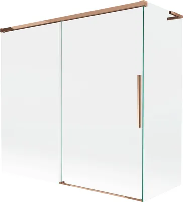 Produktbild von Mexen Rox L Badefaltwand 2-flügelig verschiebbar 170 + 75 x 150 cm, transparent, Roségold - 8C9L-170-075-60-00