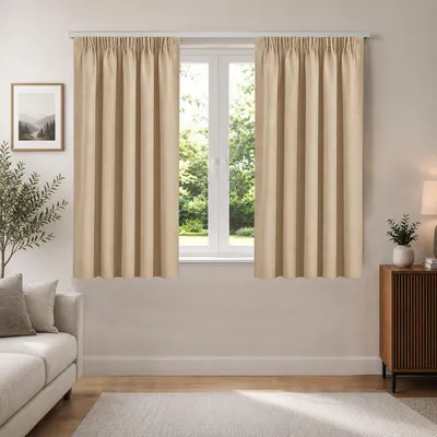 Produktbild von Blackout Vorhänge Set von 2 - Beige 118 x 137 cm mit Faltenband