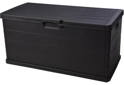 Image de Coffre de rangement extérieur 340L - Coffre de Jardin Anthracite 118x59x57cm - Poignées de transport - Cadenassable