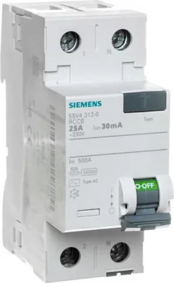 Produktbild von Differenzialschutzschalter 2P 25A 0,03A Typ AC 30mA 230V SENTRON 5SV4312-0