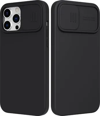 Produktbild von Silikonhülle für Apple iPhone 13 Pro Max, schwarz, Kameraabdeckung A2484 A2641