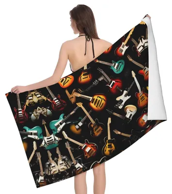 Produktbild von Schnelltrocknendes Strandtuch mit Gitarrenmuster