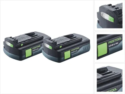 Immagine prodotto di Batteria Festool 2x BP 18 Li 3,0 C Batteria 18 V 3,0 Ah / 3000 mAh Li-Ion ( 2x 577658 ) con indicatore di carica