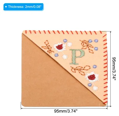 Produktbild von Personalized Gesticktes Lesezeichen Ecke Niedliche Blume Filz Gen?ht Dreieck Buch Marke Seite Marker fš¹r Frauen M?nner Buchliebhaber Lehrer Rosa Buchstabe P