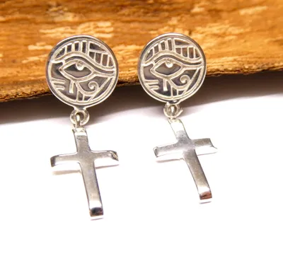 Produktbild von Ohrhänger Silber, Motiv "das dritte Auge - Kreuz", Sterlingsilber, Ohrschmuck