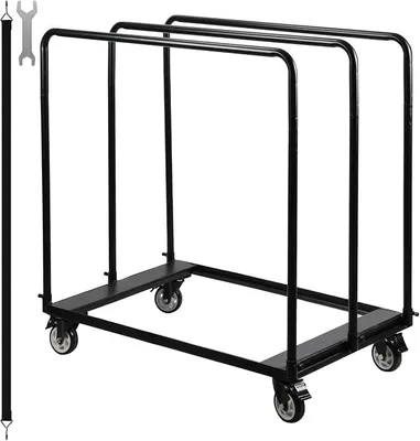 Produktbild von Plattenwagen aus Eisen, Tragkraft bis 680 kg,Plattentransporter mit Universalrädern,Transporthilfe Plattenroller,Plattformwagen Schwerlast Rollwagen,Schwarz